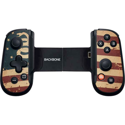 Dont Tread On Me American Flag Backbone One for iPhone Game Controller Skin